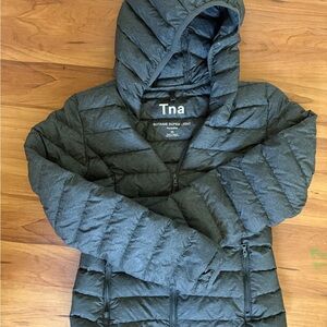 TNA Botanie Super Light Hooded Puffer Jacket - Charcoal Gray
